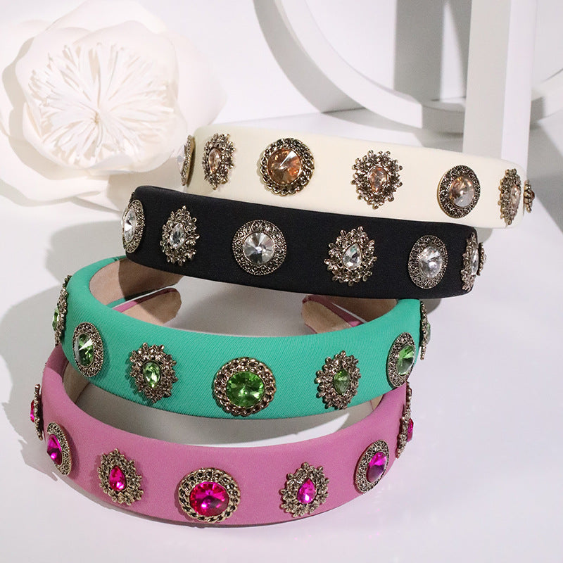 Wholesale Simple Diamond Flower Fabric Headband